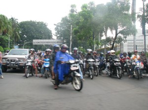 Jakarta's traffic is well-known for its hordes of motorcycles